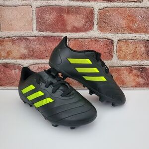 Adidas Goletto Black and Neon Green Kids Sneakers Sz 11k